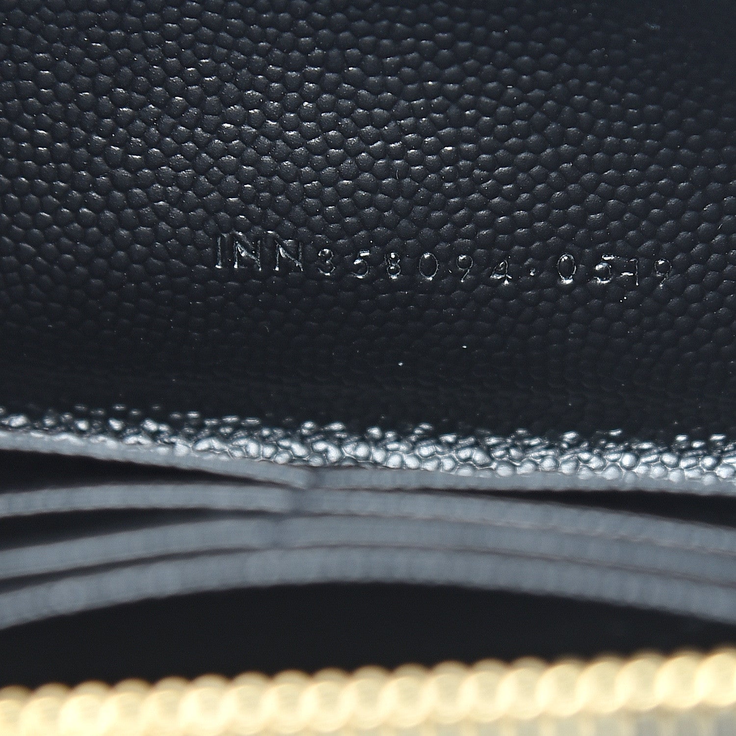 Saint Laurent Grain De Poudre Matelasse Chevron Monogram Zip Around Wallet Black 7 of 7