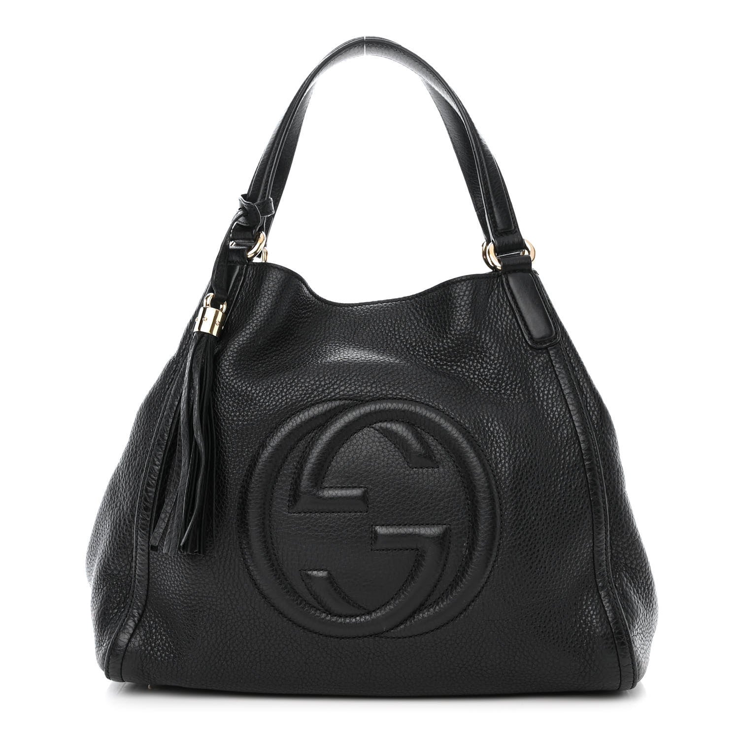 Gucci Pebbled Calfskin Medium Soho Shoulder Bag Black 1 of 11