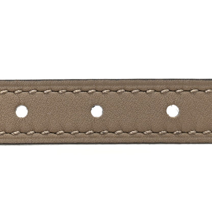 Hermes Swift Epsom Lacquered Metal 13mm Au Carre Double H Belt 70 28 Etoupe White 3 of 6