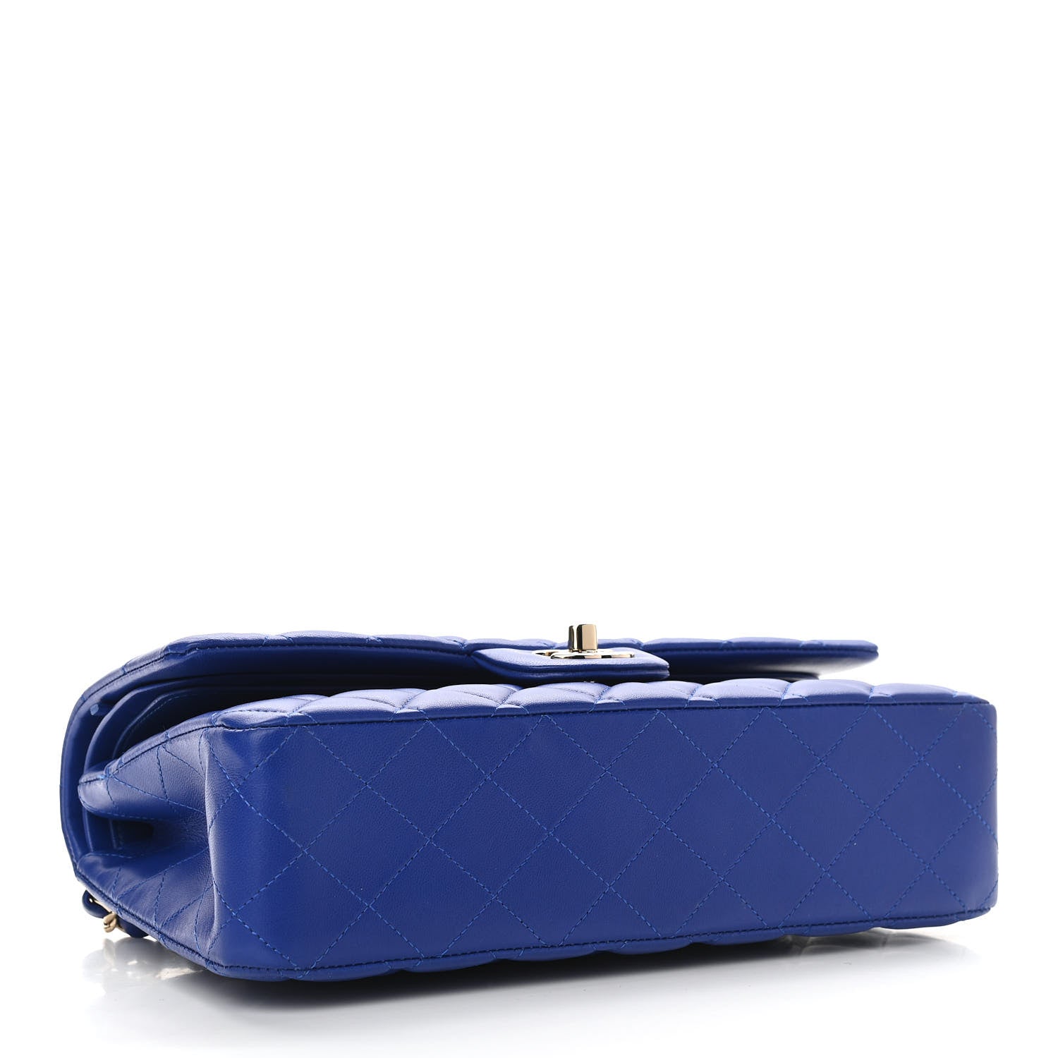 Chanel Lambskin Quilted Medium Double Flap Blue 4 of 10