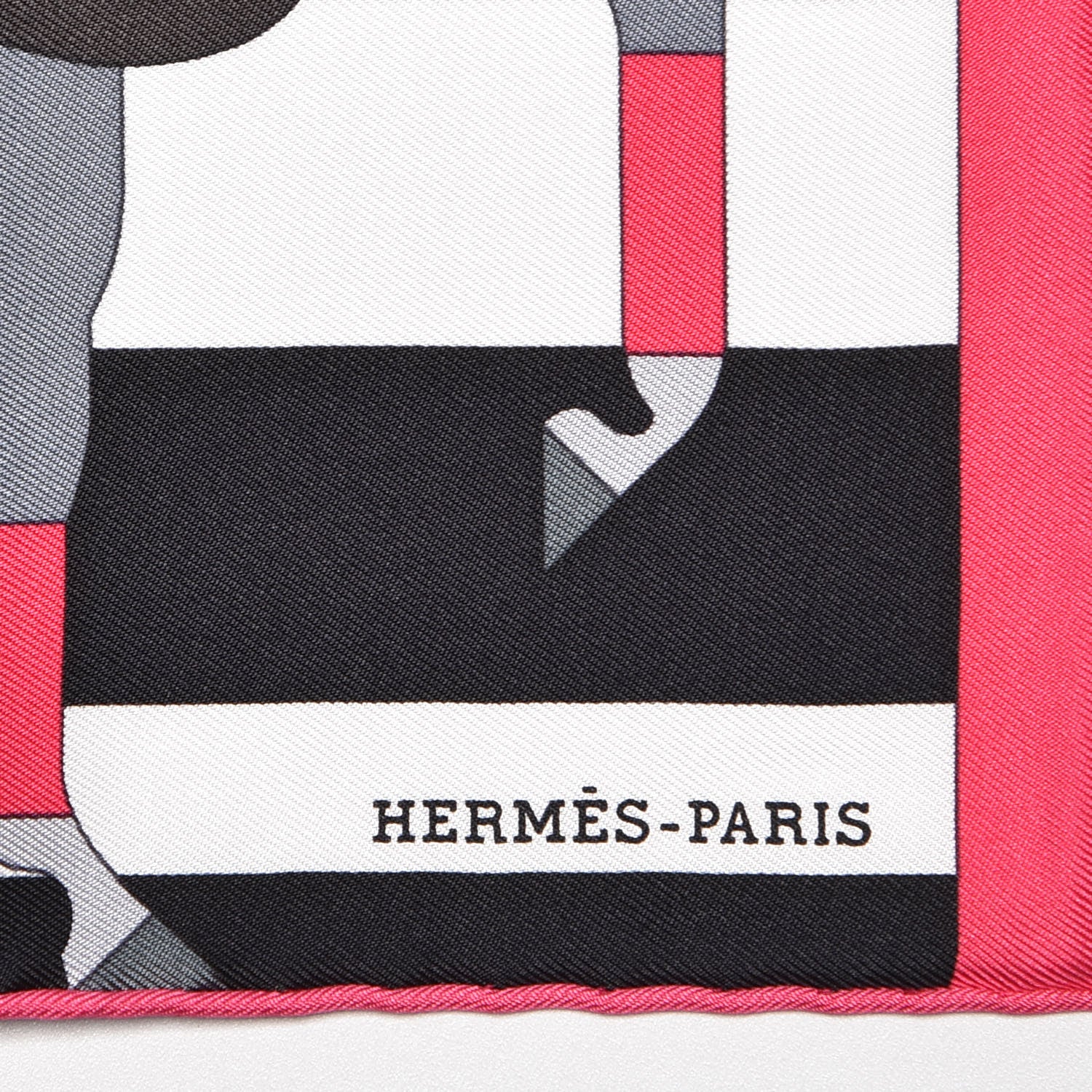 Hermes Silk Rocabar Pocket Square Vif Gris Noir 6 of 7