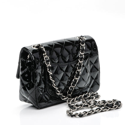 Chanel Patent Calfskin Quilted Mini Rectangular Flap Black 3 of 7