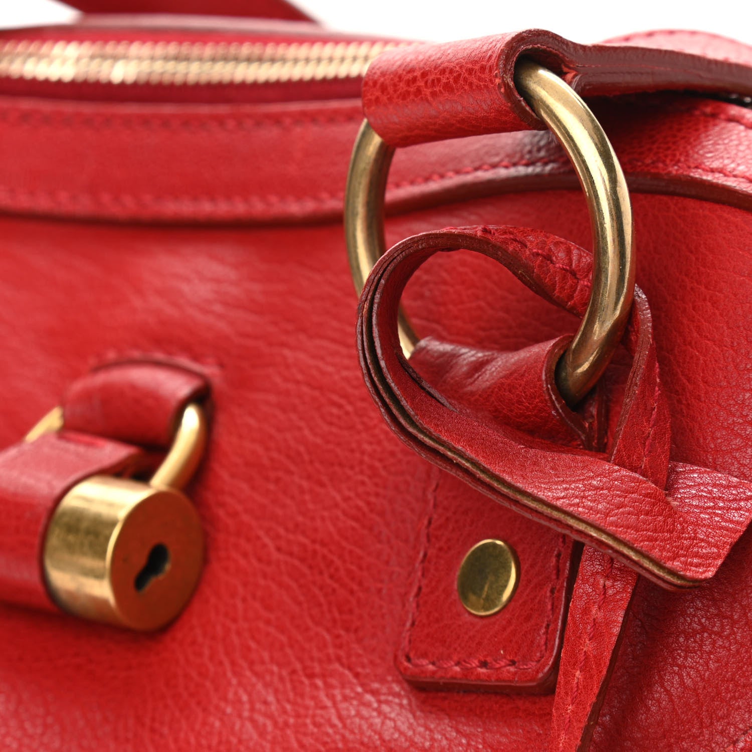 Saint Laurent Calfskin Large Muse Red 8 of 12