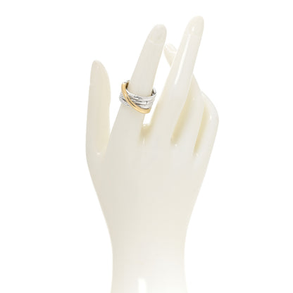 John Hardy Sterling Silver 18k Yellow Gold Crossover Bamboo Ring 54 7 2 of 4