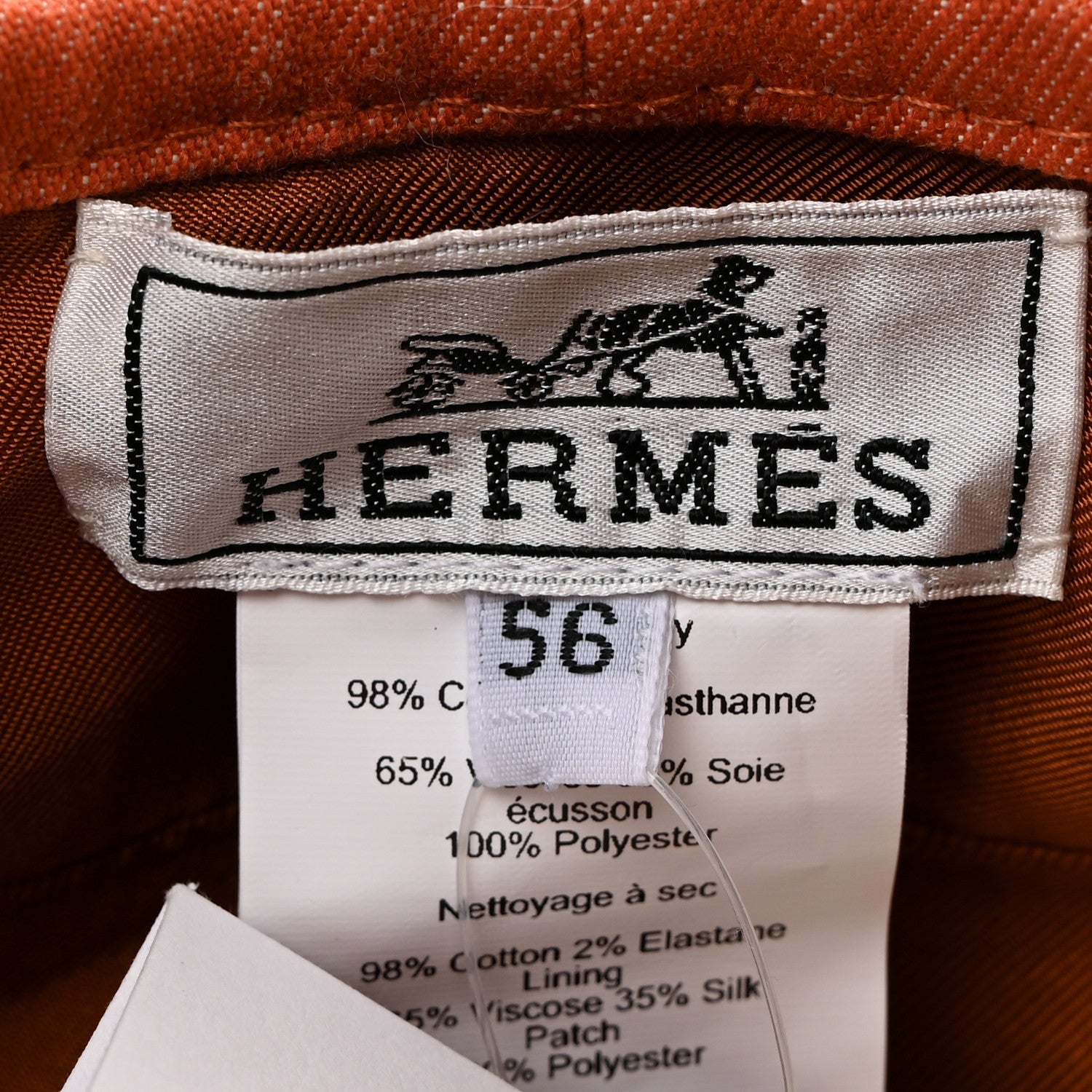 Hermes Denim Saint Honore Cliquetis Beret Hat 56 Orange Meranti 9 of 9