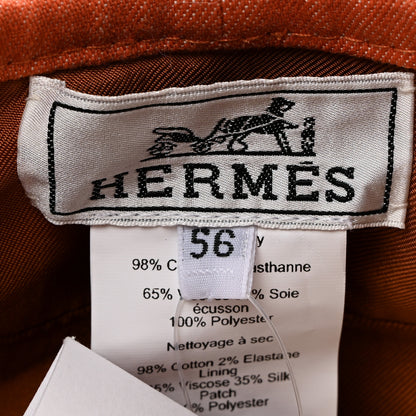 Hermes Denim Saint Honore Cliquetis Beret Hat 56 Orange Meranti 9 of 9