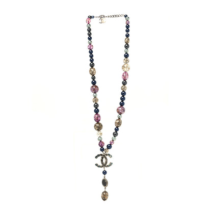 Chanel Crystal Bead CC Pendant Necklace Multicolor 3 of 5