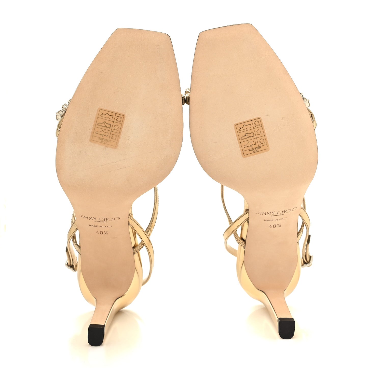 Patent Crystal Merira Sandals 40.5 Gold