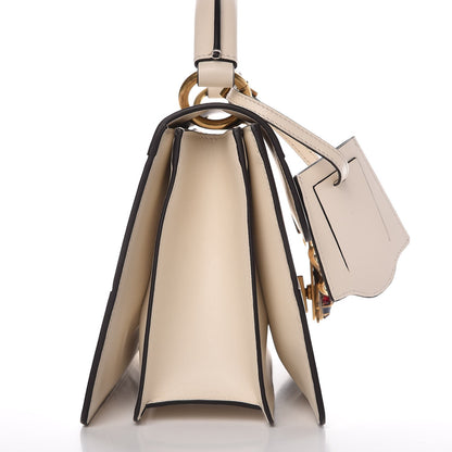 Gucci Calfskin Sylvie Web Small Queen Margaret Top Handle Bag White 10 of 10