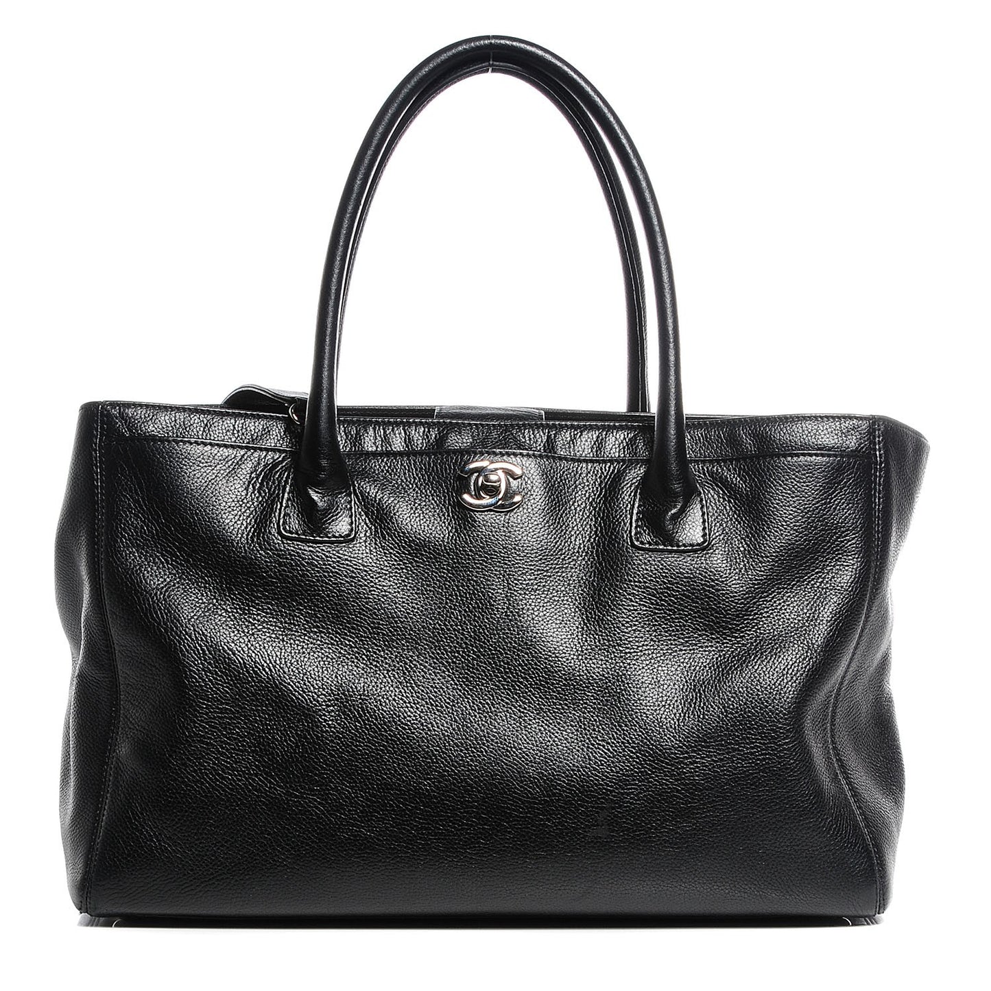 Calfskin Cerf Executive Shopper Tote Black