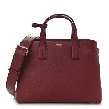 Burberry Derby Calfskin House Check Medium Banner Tote Crimson 1 of 8