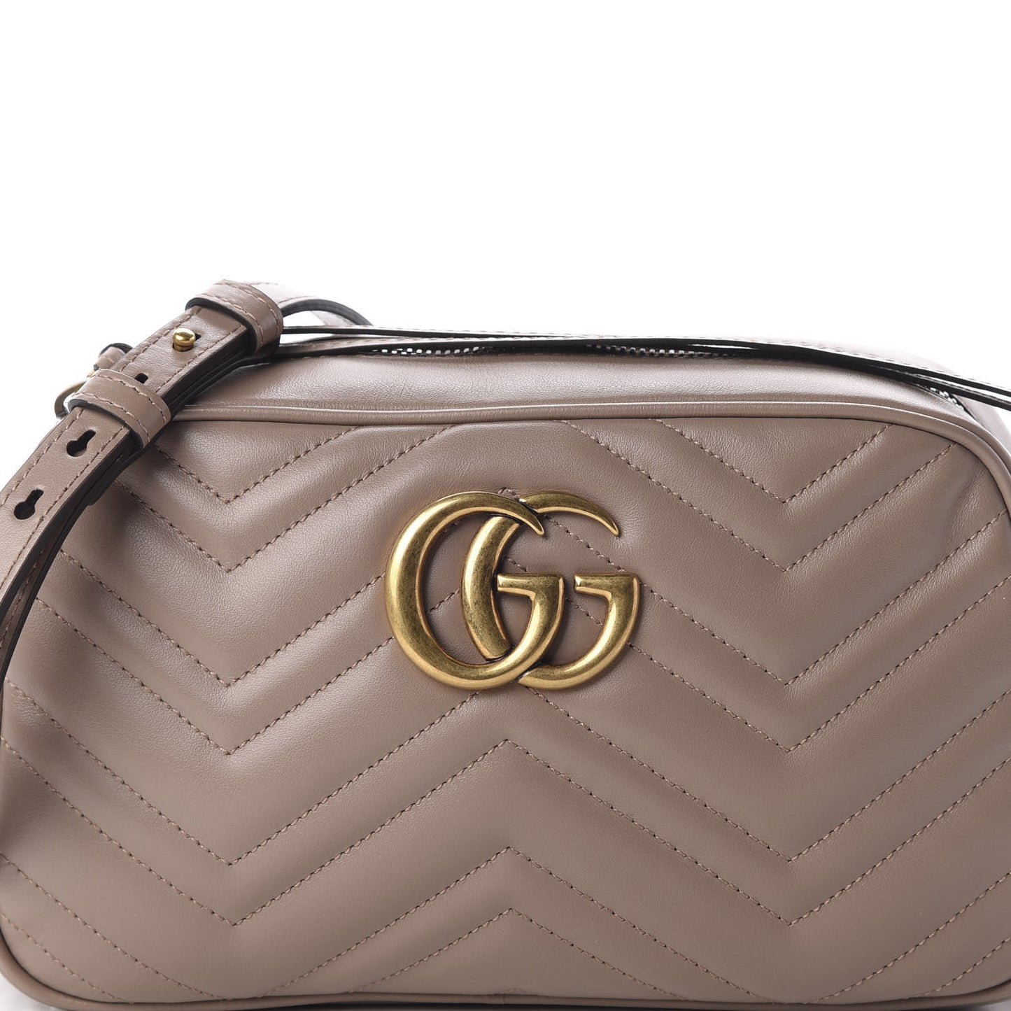 Calfskin Matelasse Small GG Marmont Chain Shoulder Bag Porcelain Rose