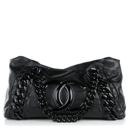 Chanel Calfskin Modern Chain Rhodoid East West Tote Black 1 of 9