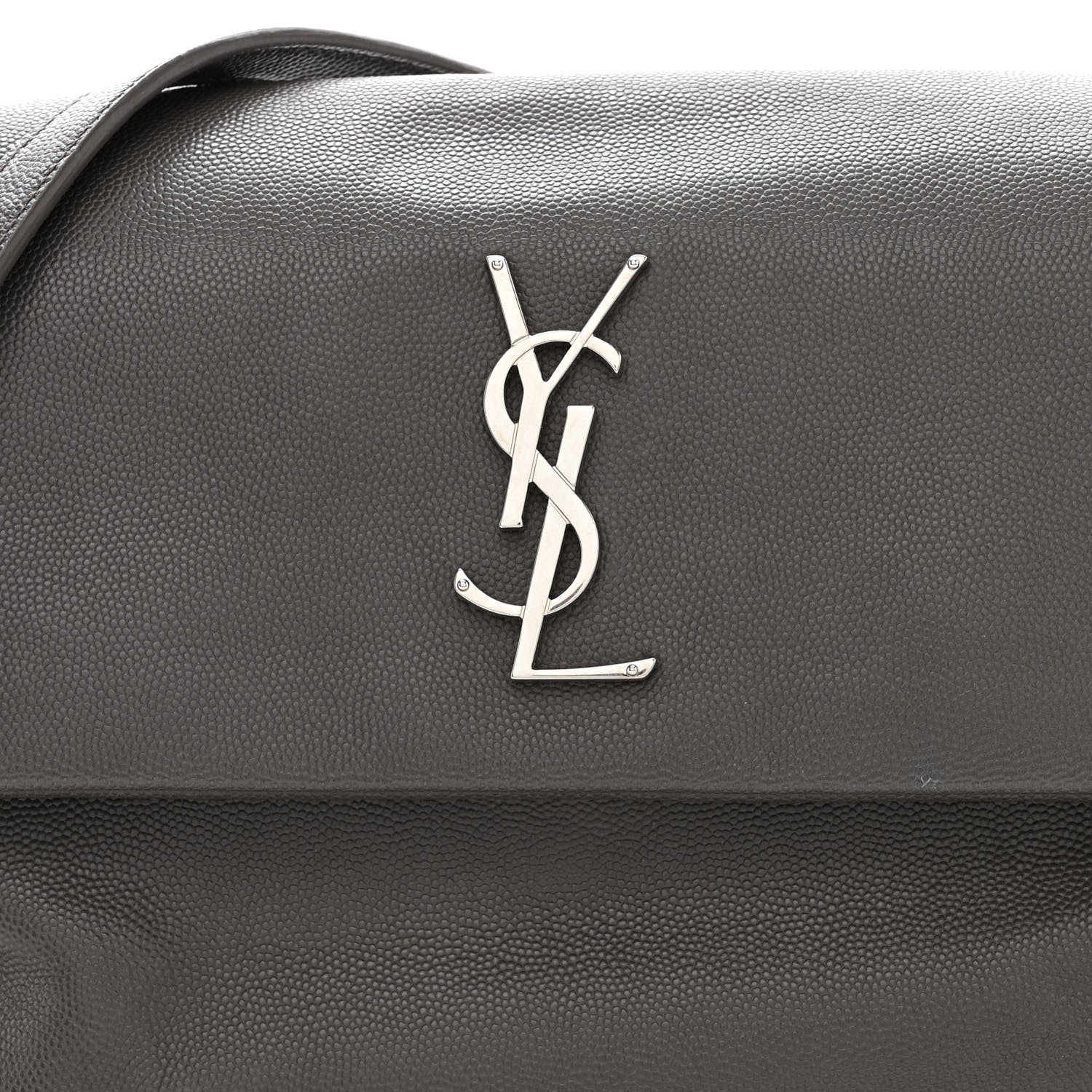 Saint Laurent Grain De Poudre Medium West Hollywood Monogram Fold-Over Earth 8 of 10