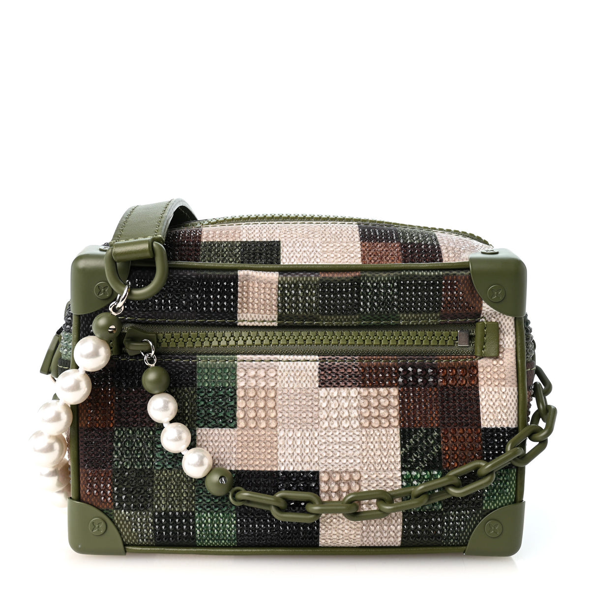 Strass Pearl Damoflage Mini Soft Trunk  Green