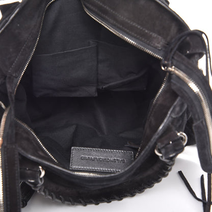 Balenciaga Baby Daim Suede Classic Silver Hardware Velo Black 5 of 9