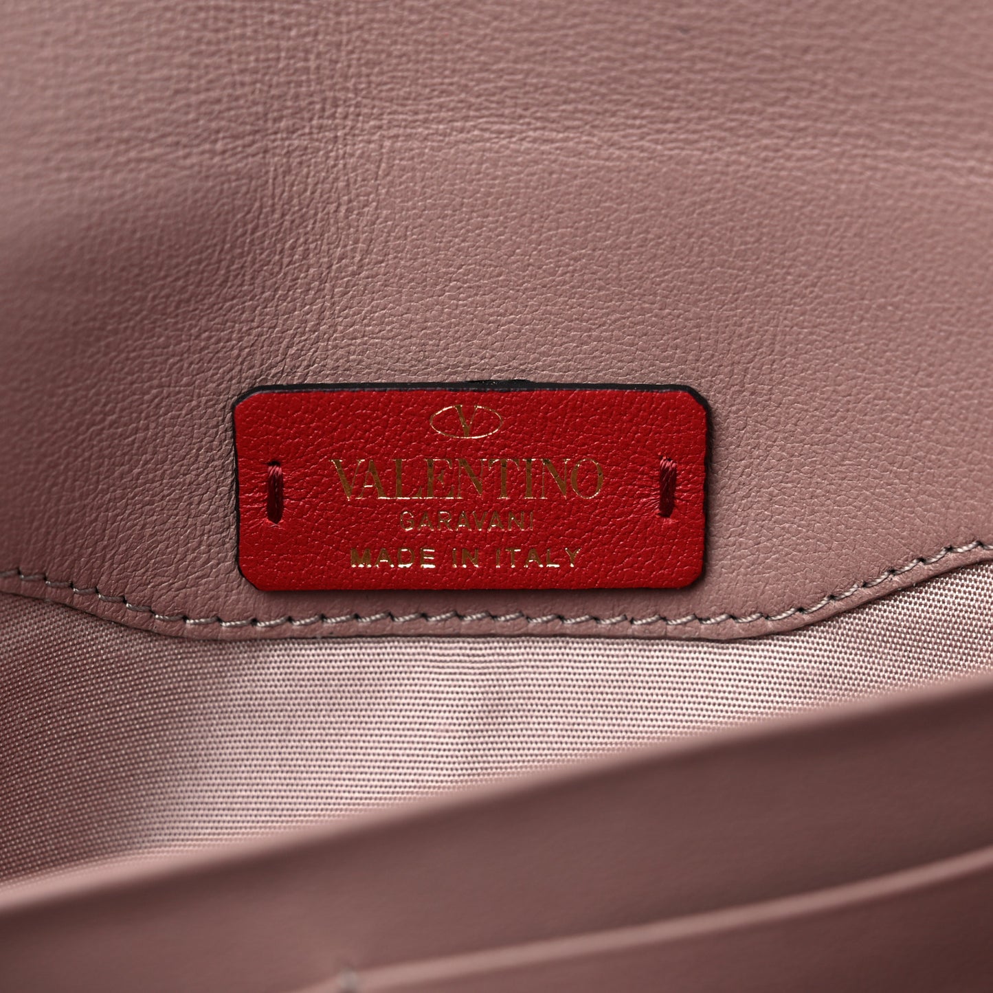 Calfskin V Rivet Shoulder Bag Poudre
