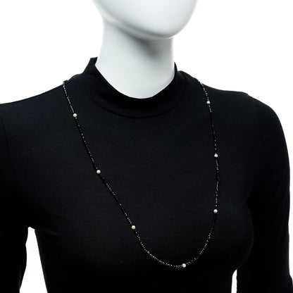 Tiffany Sterling Silver Black Spinel Pearl Ziegfeld Bead Necklace 2 of 6