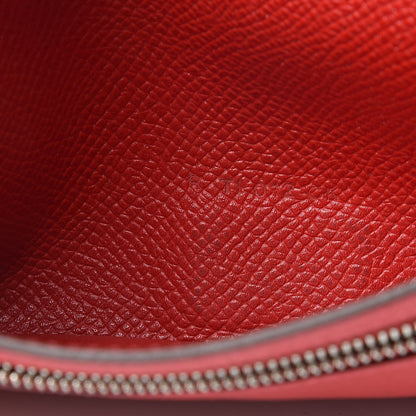 Hermes Epsom Bearn Gusset Wallet Rouge Casaque 7 of 18