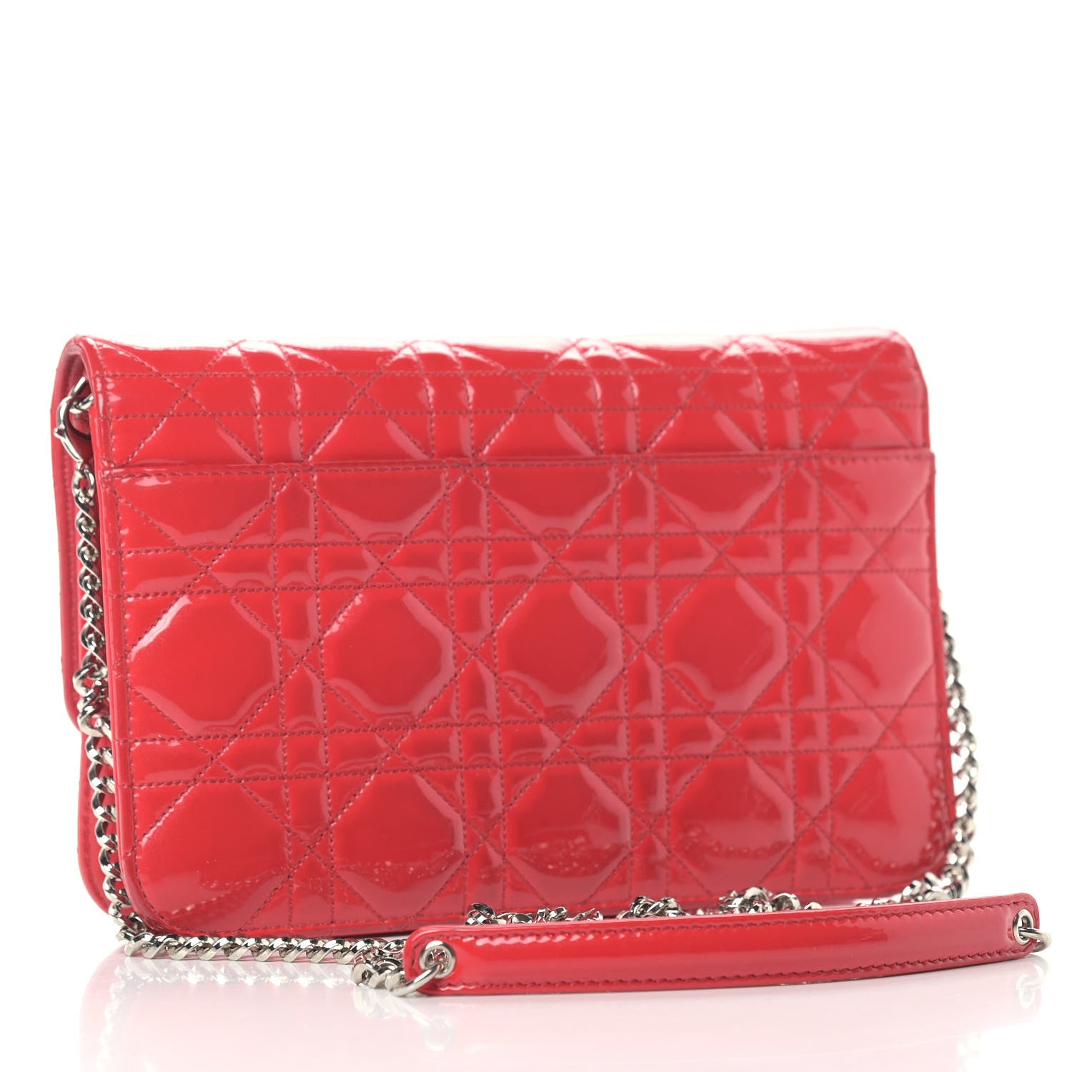 Christian Dior Patent Cannage Miss Dior Promenade Pouch Red 3 of 13