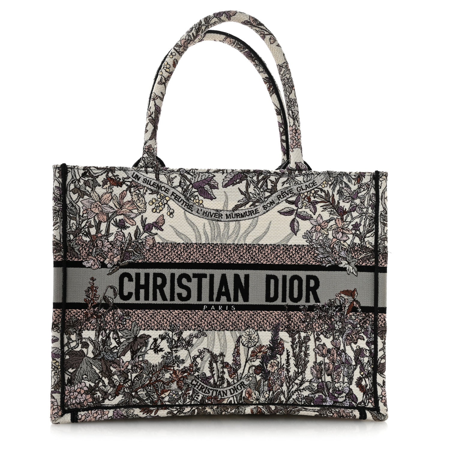 Christian Dior Canvas Embroidered Medium 4 Saisons Hiver Soleil Book Tote Multicolor 1 of 12