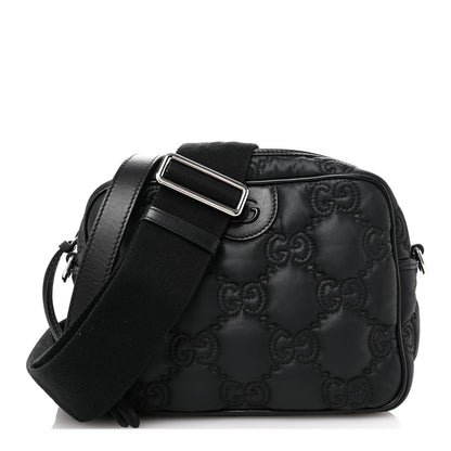 Gucci Nylon Calfskin Enamel GG Matelasse Shoulder Bag Black 1 of 10