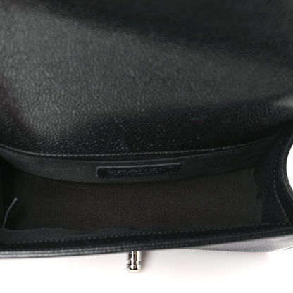 Chanel Caviar Chevron Quilted Small Boy Flap Black 5 of 10