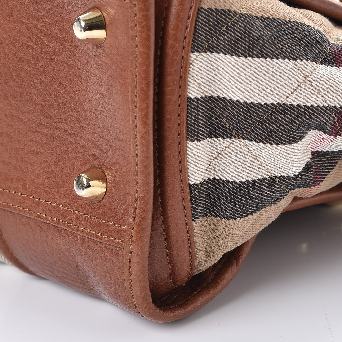 Quilted House Check Large Manor Tote Brown