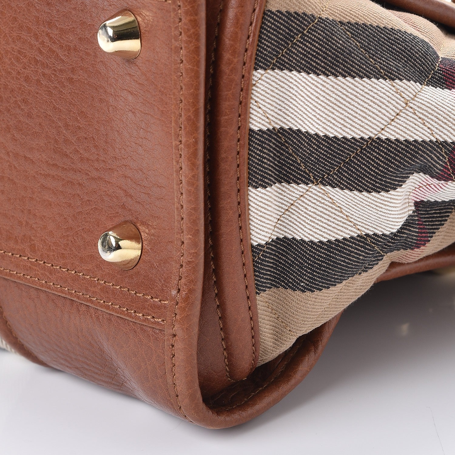 Burberry Quilted House Check Large Manor Tote Brown 15 of 15