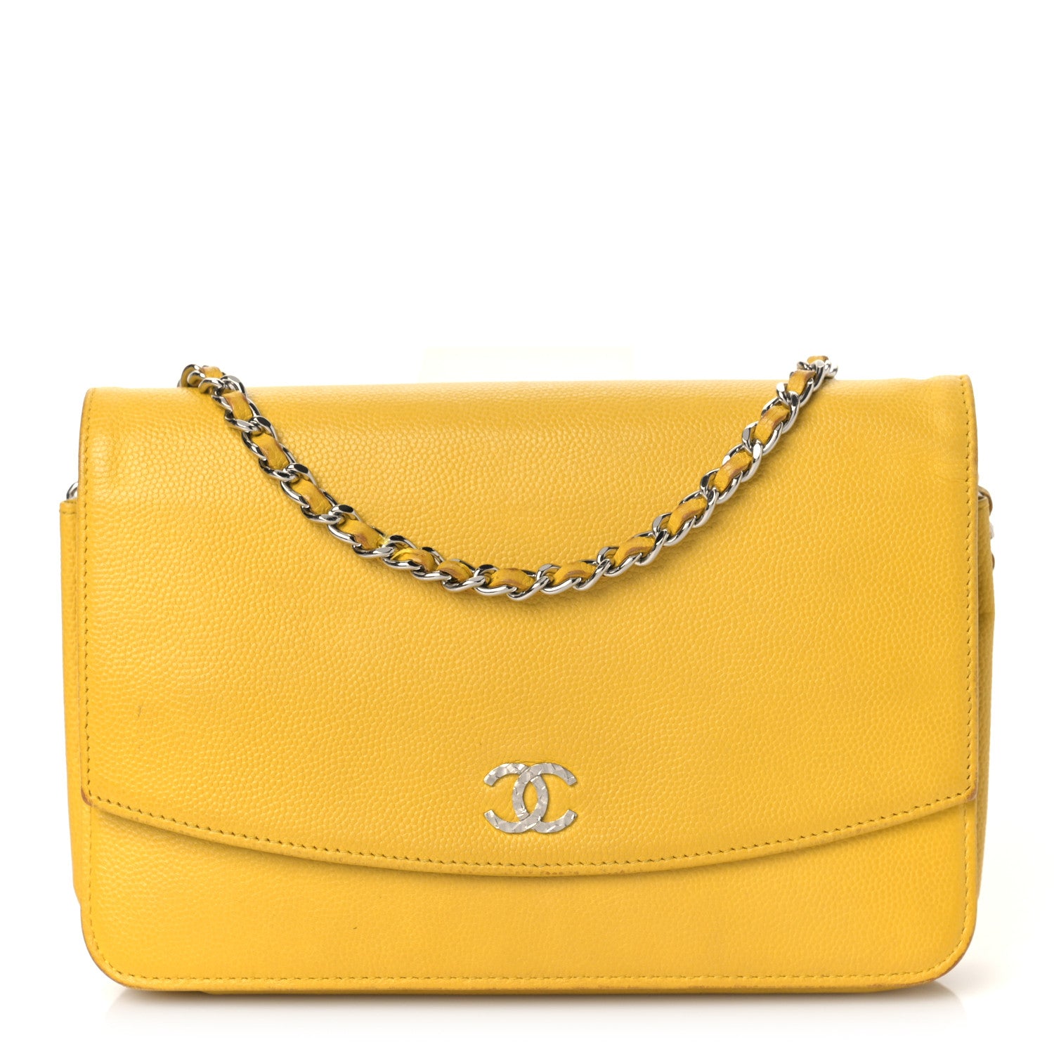 Chanel Caviar Sevruga Wallet on Chain WOC Yellow 1 of 10