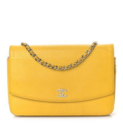 Chanel Caviar Sevruga Wallet on Chain WOC Yellow 1 of 10
