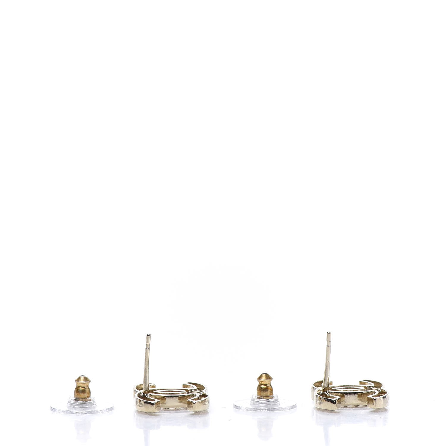 Chanel Crystal CC Earrings Gold 5 of 6
