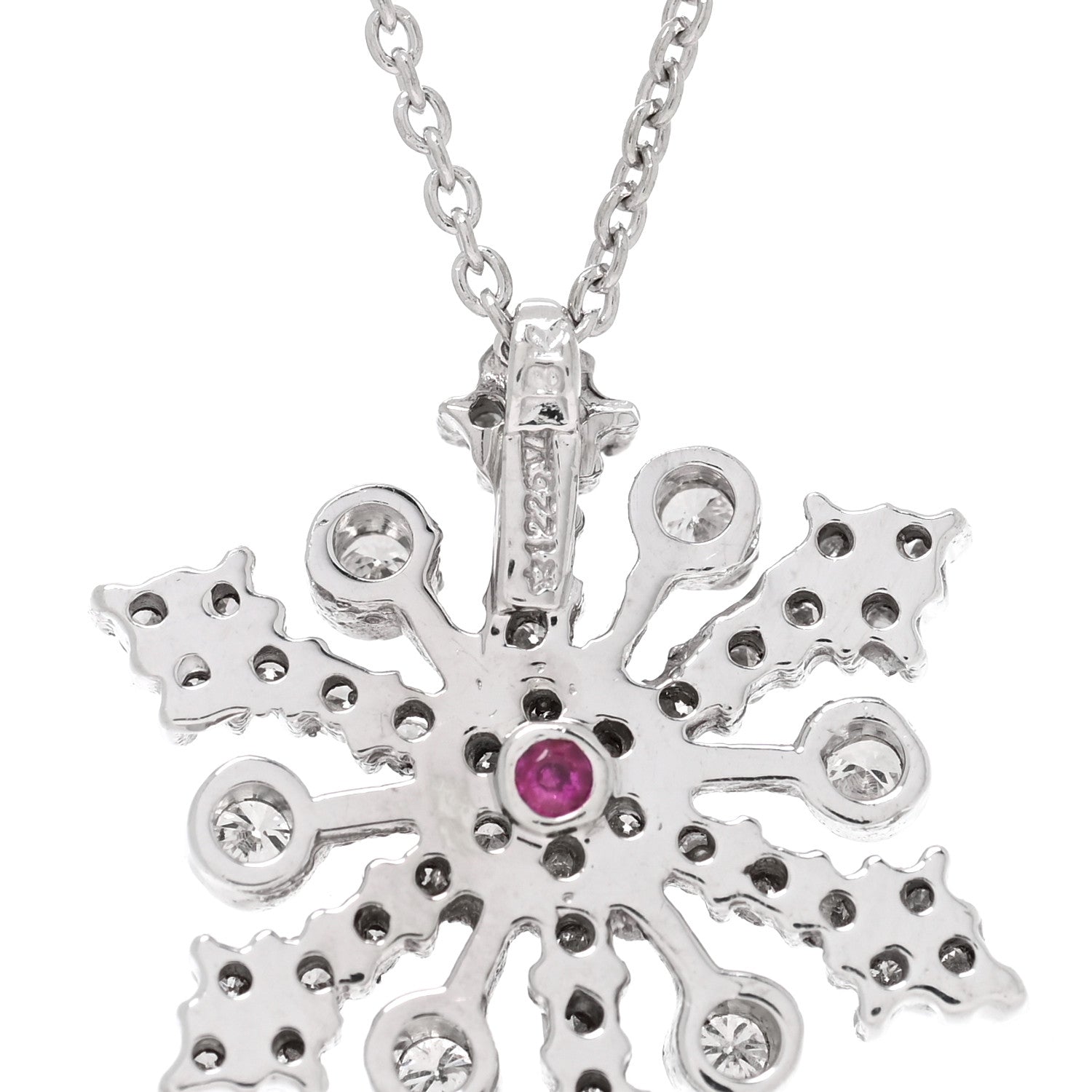 Roberto Coin 18K White Gold Diamond Snowflake Pendant Necklace 5 of 5