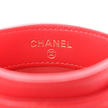 Chanel Lambskin Quilted Chanel 19 Card Holder Red 6 of 9