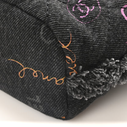 Chanel Denim Quilted Mood Small Bucket With Chain Black Multicolor 10 of 10