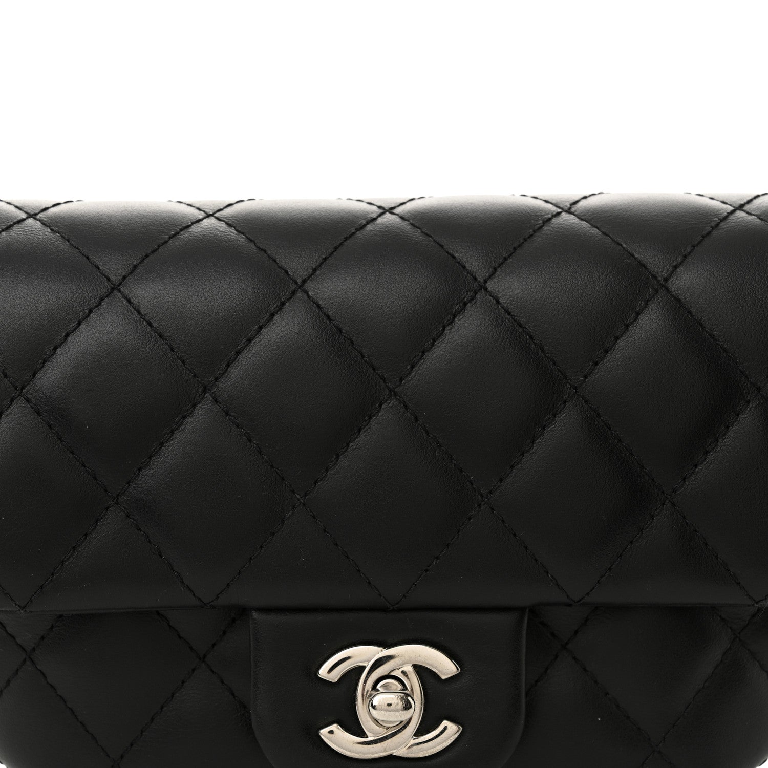 Chanel Calfskin Quilted CC Uniform Flap Belt Bag Black 9 of 14