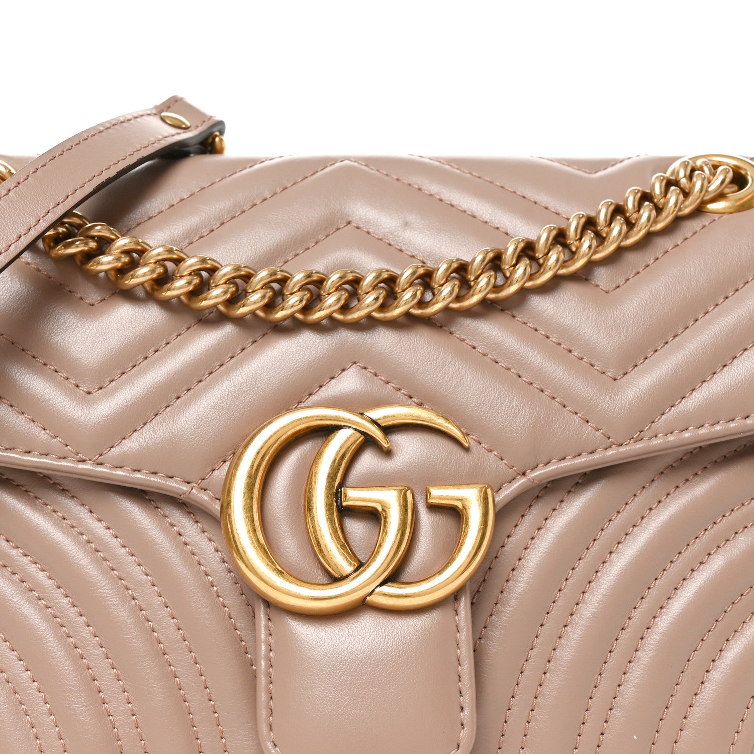 Gucci Calfskin Matelasse Small GG Marmont Shoulder Bag Porcelain Rose 8 of 10