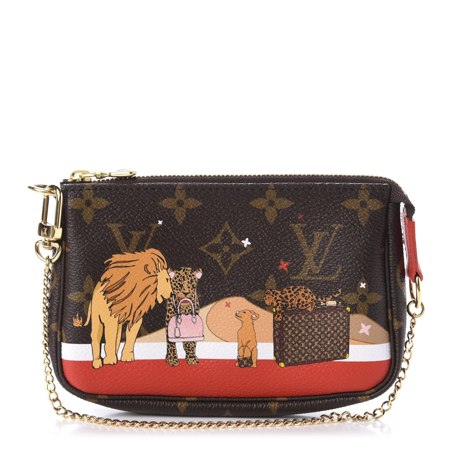 Louis Vuitton Monogram 2018 Christmas Animation Mini Cats Pochette Accessories 1 of 9