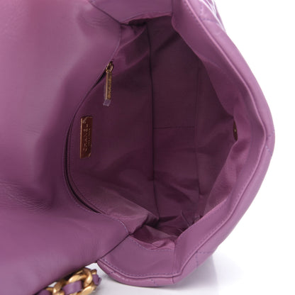 Chanel Goatskin Quilted Large Chanel 19 Flap Purple 5 of 10
