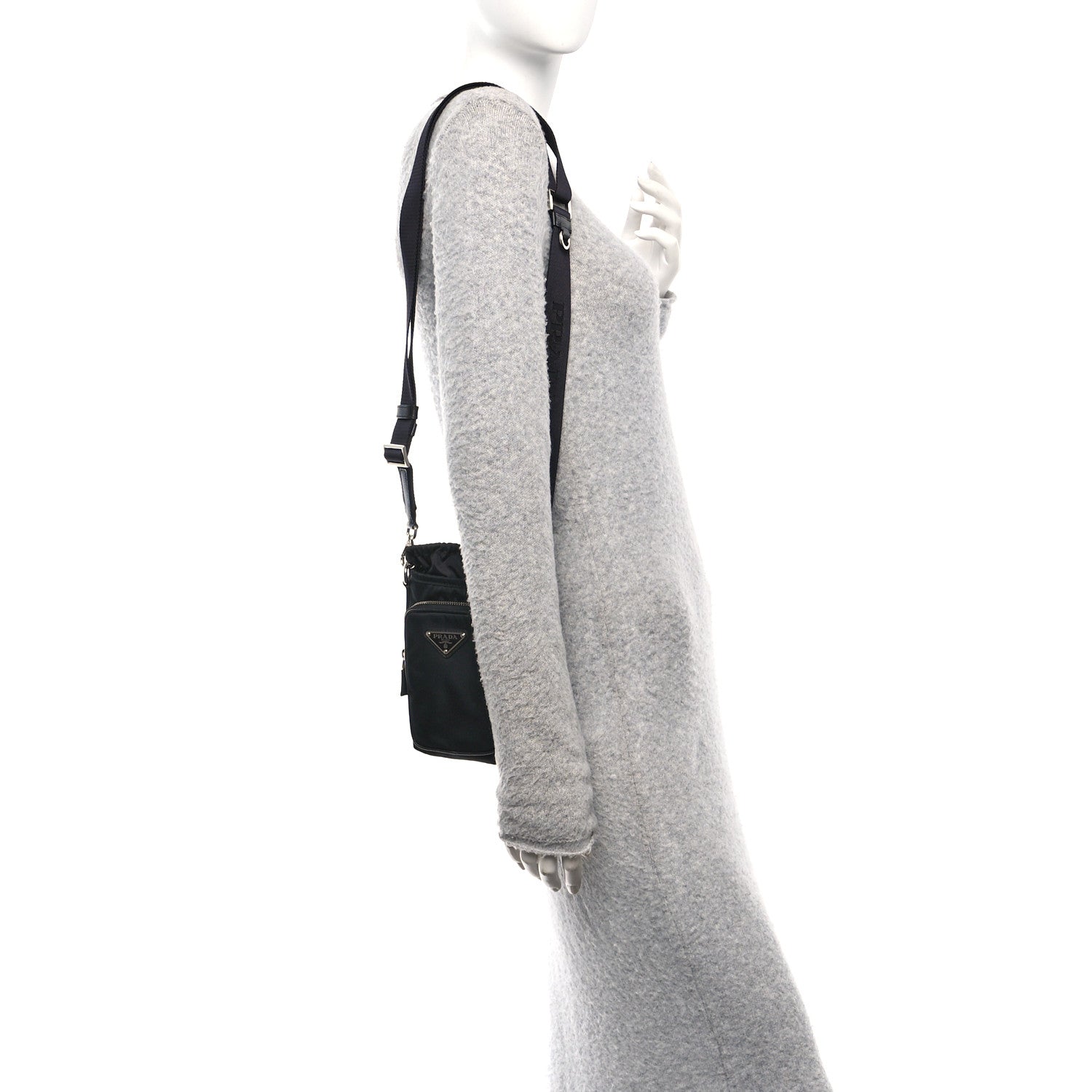 Prada Tessuto Nylon Saffiano Phone Case Crossbody Black 2 of 10