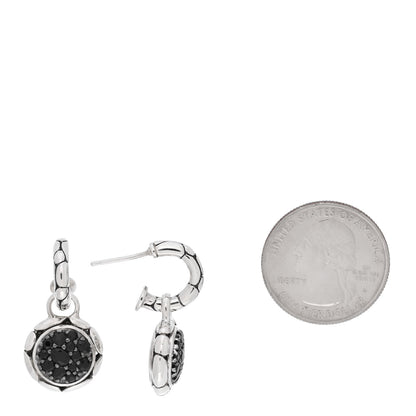 John Hardy Sterling Silver Black Sapphire Kali Batu Drop Earrings 2 of 3