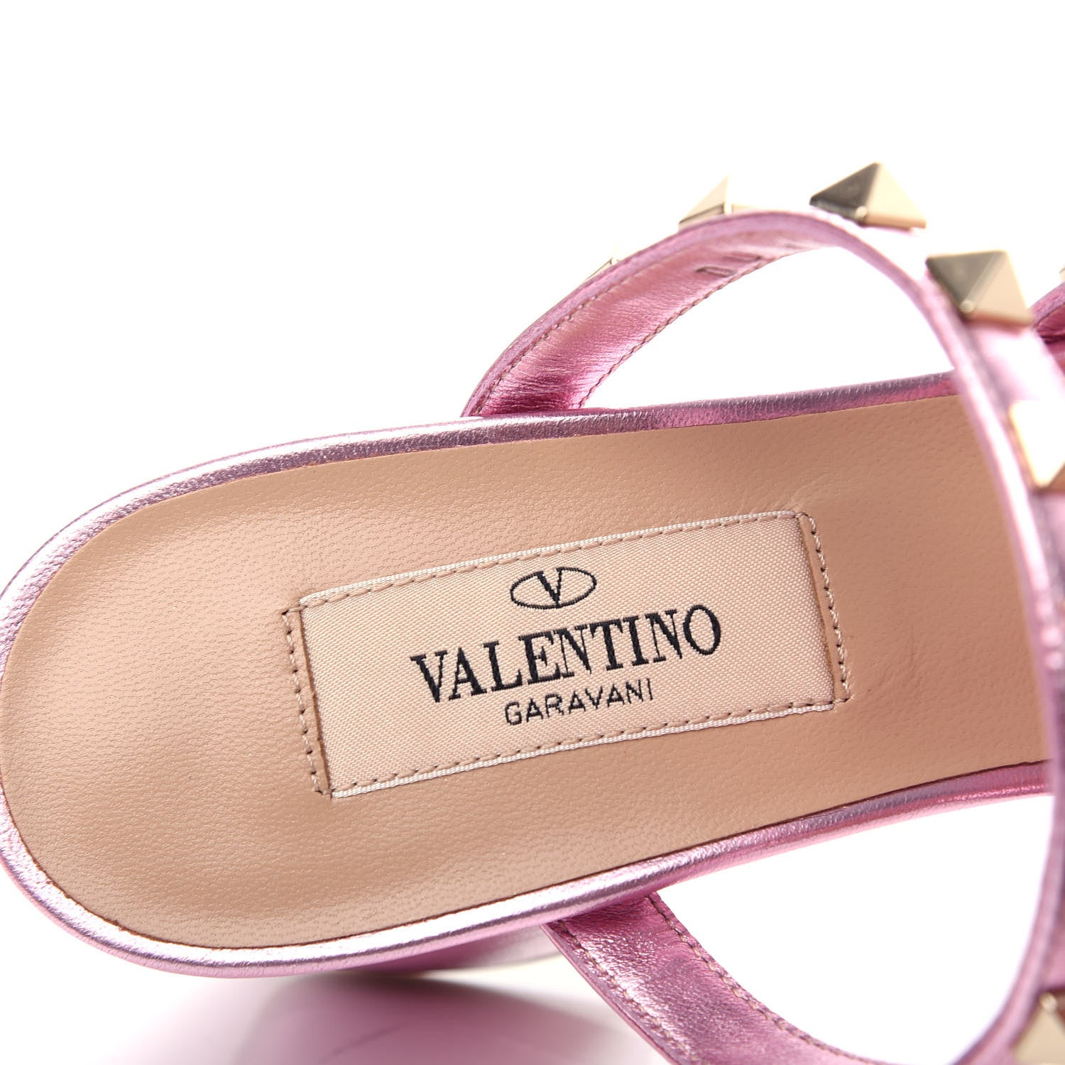 Valentino Garavani Metallic Nappa Rockstud 60mm Caged Slide Sandals 35.5 Giacinto 8 of 11