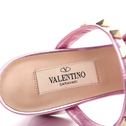 Valentino Garavani Metallic Nappa Rockstud 60mm Caged Slide Sandals 35.5 Giacinto 8 of 11