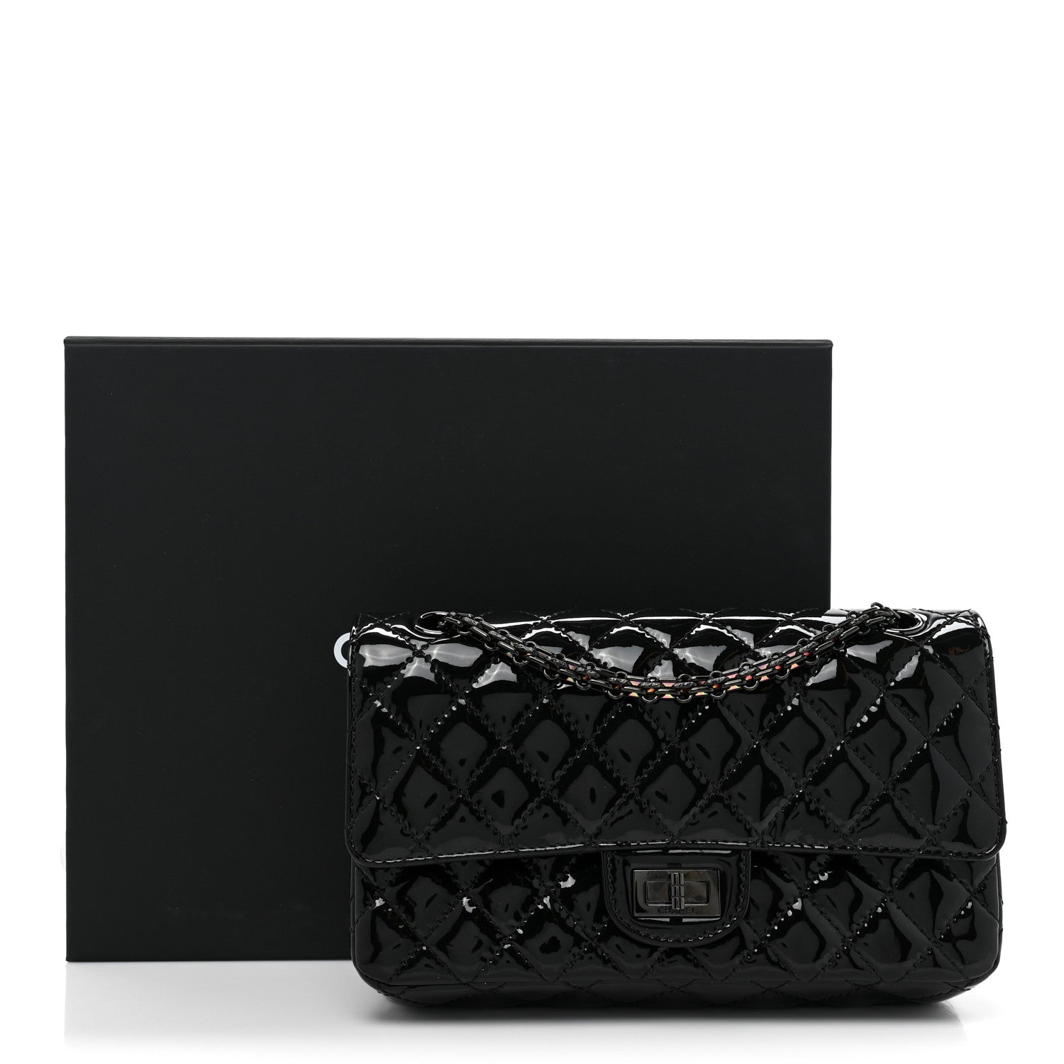 Chanel Patent Calfskin Quilted 2.55 Reissue 225 Flap So Black 13 of 13