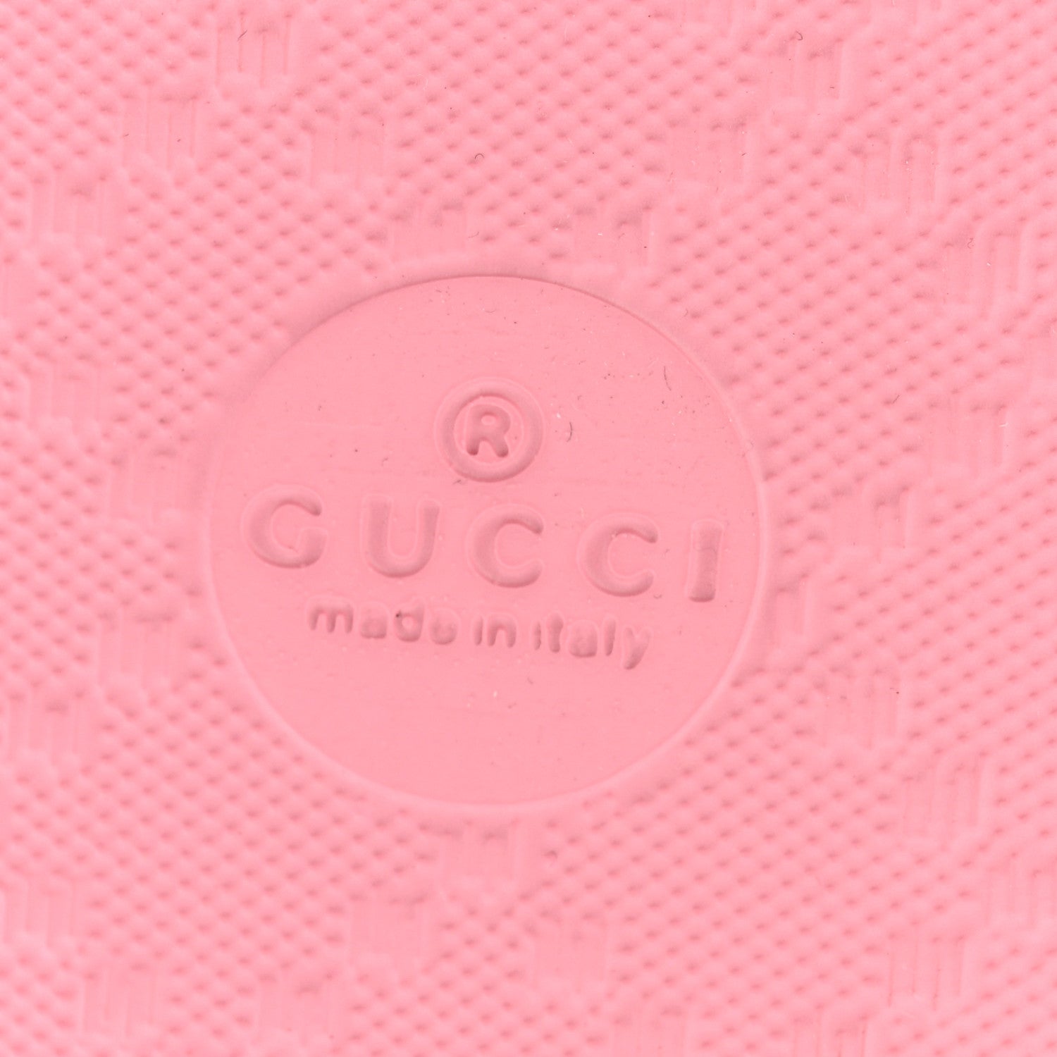 Gucci Rubber GG Monogram Perforated Womens Slide Sandals 37 Rose Box 7 of 8