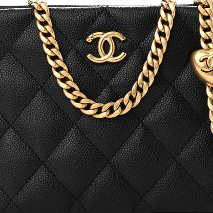 Chanel Caviar Quilted Sweetheart Hobo Black 8 of 10