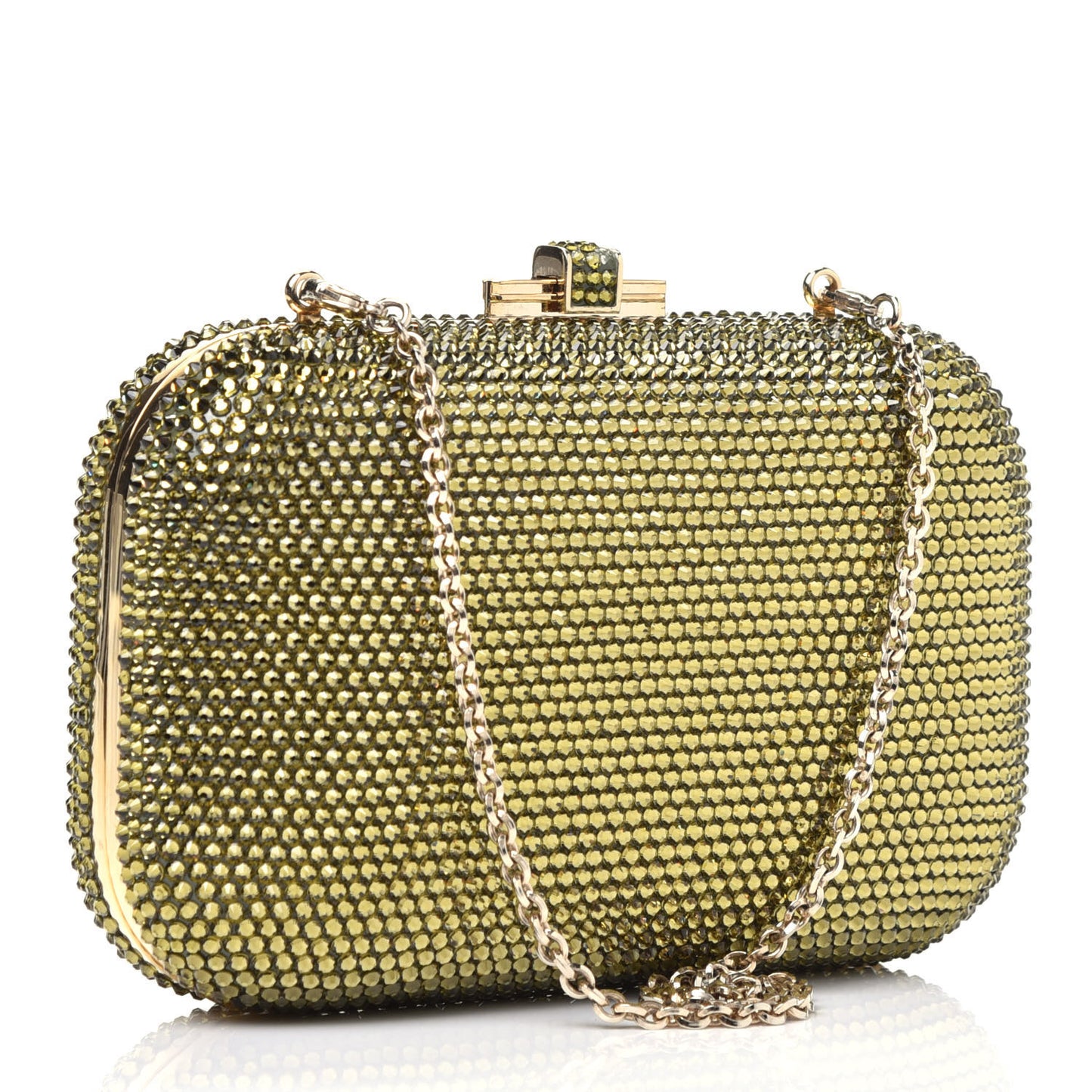 Swarovski Crystal Minaudiere Clutch Gold