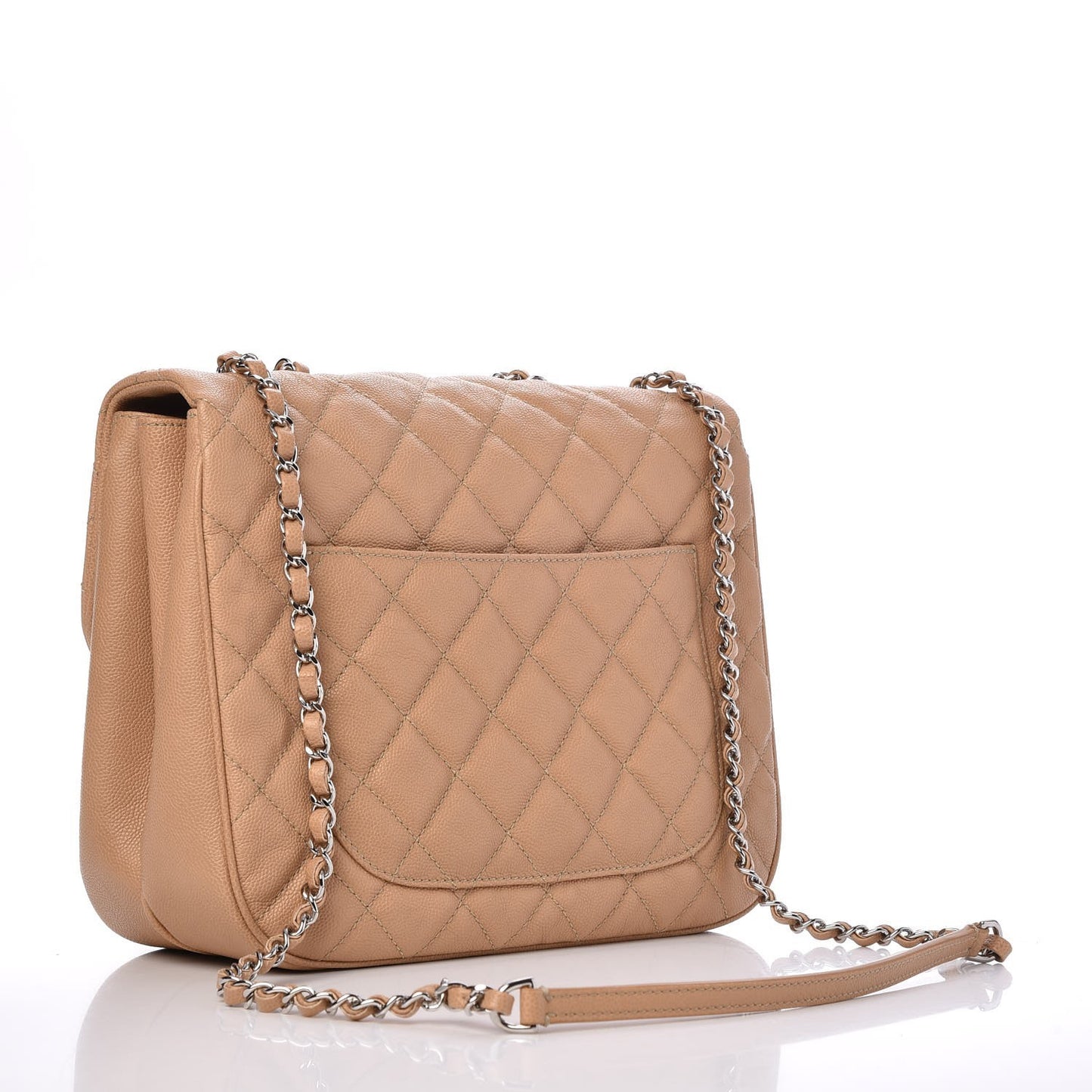 Caviar Quilted Large Urban Companion Flap Beige