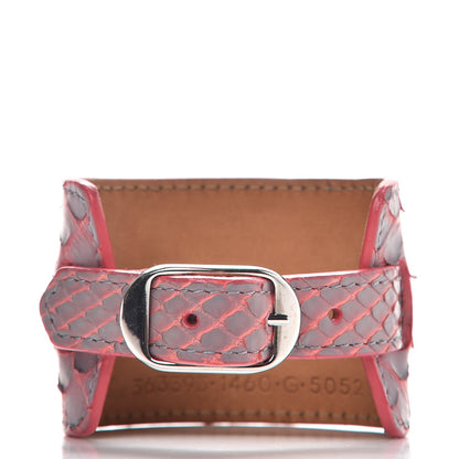Balenciaga Python Ligne Classic Hardware Bracelet M Gris Perle Orange Pink 4 of 6