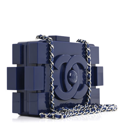 Chanel Plexiglass Boy Brick Lego Clutch Dark Blue 3 of 12